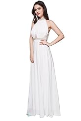 Chiffon Backless Beaded Keyhole Evening Dress 