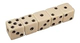 Set of 5 Dice 16mm Round Corners Opaque White