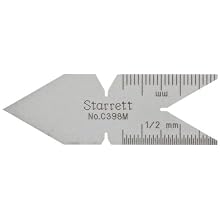 Starrett C398M Metric Standard 60 Degree Center Gauge, Satin Chrome Finish
