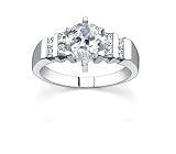 1.08 CT PEAR DIAMOND 18K WHITE GOLD RING NEW