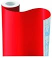 Magic Cover Self-Adhesive Shelf Liner, 18-Inch by 9-Feet, Solid Red