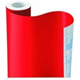 Magic Cover Self-Adhesive Shelf Liner, 18-Inch by 9-Feet, Solid Red