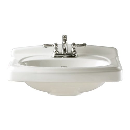 American Standard 0555.104.020 Townsend Pedestal Sink Top with 4-Inch Centers and Turn-Of-Century Detailing, White