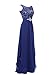 Grace Lee Round Neck Lace Sleeveless Long Prom Evening Dresses