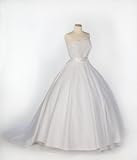 White Organza and Lace Strapless Wedding Gown