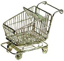 Dollhouse Miniature Metal Shopping Cart