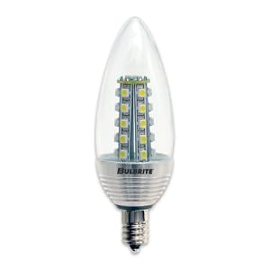Bulbrite LED2CTC LED Chandelier Candelabra Base, Clear by Bulbrite