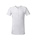 Men's 100% Cotton Short Sleeve Henley T-shirt 2-Pack-WHITE-XL