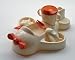 Present Time  Dinnerware Airplane cream w. orange plastic