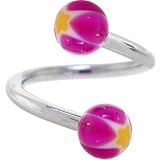Psychedelich Purple Star Acrylic Spiral Twister Belly Ring