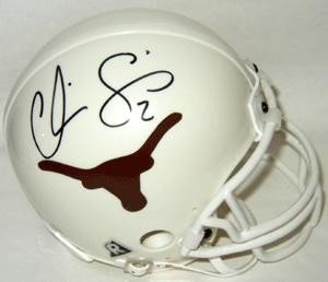 Chris Simms Autographed/Hand Signed Texas Longhorns Mini Helmet