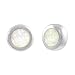Sterling Silver White Opal Round Stud Earrings
