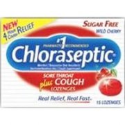 Chloraseptic sore throat sugar free lozenges, wild cherry - 15 ea
