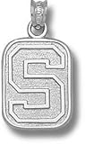 Michigan State Spartans Solid Sterling Silver Block ''S'' Oval Pendant