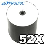 Prodisc Spin-X White Inkjet Hub Printable/ Silver 52X CD-R 100 Pack in Plastic Wrap