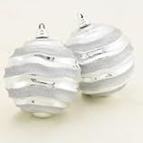140 mm Shatterproof Silver Wave Ball Ornament Case Pack 48