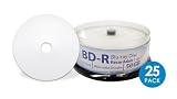 DIGISTOR 50GB 6X BD-R Media, White Inkjet Printable Surface (25 pack)