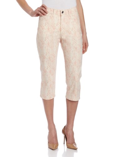 Lee Women's Classic Fit Marilyn Cuffed Capri, Peach Snake, 6 MEDIUM Lee Women's Classic Fit Marilyn Cuffed Capri, Peach Snake, 6 MEDIUM