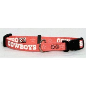 Dallas Cowboys Pink Large Pet Dog Collar (Large)