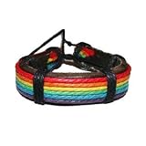 Gay Pride Leather Bracelet Wristlet