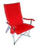 HEAVY DUTY Oasis Executive "NO RUST" Aluminum "SUPER COMFY" Chair w/ Bottle Holder- 5 Years Warranty-A BONUS SOLAR RECHARGEABLE LED KEYCHAIN LIGHT INCLUDED WITH YOUR PURCHASE..AVAILABLE IN RED, BLUE OR BLACK.HIGH QUALITY PRODUCT!