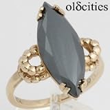10K Yellow Gold Hematite Ring - OldCities Antique Jewelry