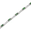 14K White Gold Emerald and Diamond Bracelet