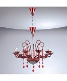 Eurofase 14581-038 Everesty 10-Light Chandelier, Chrome/Red