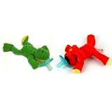 Wubbanub Plush Infant Pacifiers - 2 Pack Plush Red... by WubbaNub