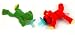 Wubbanub Plush Infant Pacifiers - 2 Pack Plush Red Dog & Plush Green Frog