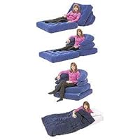 Air-Chair +3 --- converts from a Chair to a Recessed Lounger, an Adjustable Lounger, and/or a twin-sized Air Bed. Fast-Fill pump and carry case included.