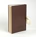 Chocolate Faux Leather Wedding Accordion File w. Ivory Satin Ribbon 10.5 x 6.5 (27 x 16 cm)
