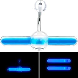 Blue Light Stick Belly Ring