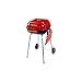 Kitchen & Housewares : Meco 4101 Red Charcoal Grill With Fold Down Right Side Table