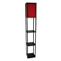 3-Shelf Black Floor Lamp with Rumba Red Shade