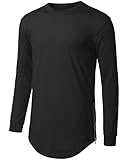 URBANCREWS Mens Hipster Hip Hop Long Sleeve Side Zip Jersey Crewneck Shirt