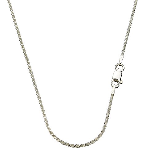 Sterling Silver 1.5mm Diamond Cut Rope Nickel Free Chain Necklace Italy 14-30