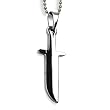 Stainless Steel Engravable Bayonet Pendant on 24 Inch Polished Ball Chain