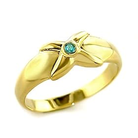 Gold Brass with Blue Zircon Cubic Zirconia Toe Ring, Weight: 3.40gm