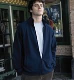Full-Zip Fleece Cadet Collar Jacket with Piping