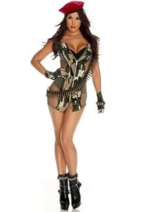 Forplay Charming Camo Dress, Gloves, Shorts, Green, Large/X-Large