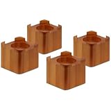 Honey-Can-Do STO-01150 Wood Bed Lifts, Maple Finish, 4-Pack