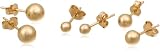 14k Yellow Gold 3-Piece Stud Earring Set (3mm, 4mm, 5mm)
