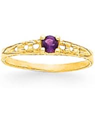 Genuine IceCarats Designer Jewelry Gift 14K Madi K 3Mm Amethyst Birthstone Baby Ring Size 3.00