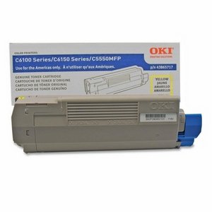 Okidata 43865717 Printer Toner for C6100 Series Color Printers, 6000 Page Yield, Yellow On Sale