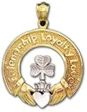 0.925 Sterling Silver and Gold Irish Celtic Pendant Charm