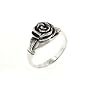 Small Sterling Silver Detailed Rose Flower Ring (Size 4,5,6,7,8,9,10)