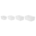 Whitmor Set of 4 Rattique Baskets - White