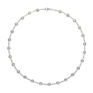 18k White 2.6mm Diamonds By The Inch - 18 Inch Necklace - JewelryWeb