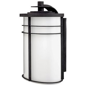 Hinkley Lighting 1129MR-DS Ledgewood Dark Sky 1 Light Outdoor Wall Light in Museum Bronze with Champagne Inside-Etched glass Hinkley Lighting 1129MR-DS Ledgewood Dark Sky 1 Light Outdoor Wall Light in Museum Bronze with Champagne Inside-Etched glass